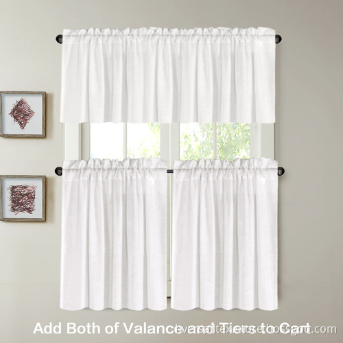 Natural Linen Flax Curtain Valance Small Window Curtain